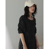 1枚でコーデが完成する美シルエットワンピース ドット柄ギャザースリーブワンピース | Re:EDIT | 詳細画像7