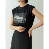 ブラック(001) | スタイリッシュなカジュアルTシャツ USAコットンフォトプリントTシャツ トップス | Re:EDIT