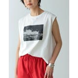 スタイリッシュなカジュアルTシャツ USAコットンフォトプリントTシャツ トップス | Re:EDIT | 詳細画像3