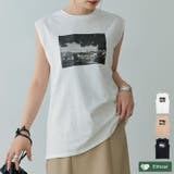スタイリッシュなカジュアルTシャツ USAコットンフォトプリントTシャツ トップス | Re:EDIT | 詳細画像1
