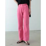 ピンク(010) | 綺麗なレッグラインを叶えるコットンカラーフレアパンツ | Re:EDIT