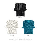 品よく旬を取り入れたドット柄トップス ワッシャードットボリュームスリーブブラウス | Re:EDIT | 詳細画像18