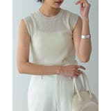リネンタッチノースリーブリブニットトップス | Re:EDIT | 詳細画像17