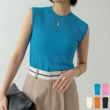 リネンタッチノースリーブリブニットトップス | Re:EDIT | 詳細画像1