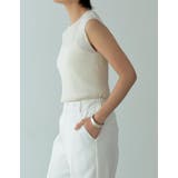 リネンタッチノースリーブリブニットトップス | Re:EDIT | 詳細画像21