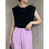 ブラック(001) | シンプルながらも抜け感のあるシアータンクトップ | Re:EDIT