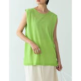 グリーン(017) | シンプルながらも抜け感のあるシアータンクトップ | Re:EDIT