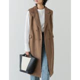 モカ(019) | [低身長サイズ有]スウェードポンチテーラードノースリコート | Re:EDIT