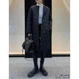 リサイクルタフタ裏ボア軽量中綿キルティングロングコート | Re:EDIT | 詳細画像15