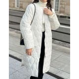 リサイクルタフタ裏ボア軽量中綿キルティングロングコート | Re:EDIT | 詳細画像17