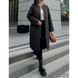 リサイクルタフタ裏ボア軽量中綿キルティングロングコート | Re:EDIT | 詳細画像6