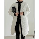 リサイクルタフタ裏ボア軽量中綿キルティングロングコート | Re:EDIT | 詳細画像23