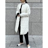 リサイクルタフタ裏ボア軽量中綿キルティングロングコート | Re:EDIT | 詳細画像28