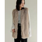 ベージュ(003) | [販売枚数1.3万枚突破]ミドルフェイクファーベスト | Re:EDIT