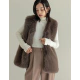 モカグレー(019) | [販売枚数1.3万枚突破]ミドルフェイクファーベスト | Re:EDIT