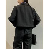 スタイルアップ効果抜群の定番ジャケット カットツイルショートテーラードジャケット | Re:EDIT | 詳細画像24