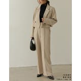 スタイルアップ効果抜群の定番ジャケット カットツイルショートテーラードジャケット | Re:EDIT | 詳細画像25