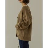 シンプルながらもこなれた印象に 起毛モヘアタッチルーズニットカーディガン トップス | Re:EDIT | 詳細画像11