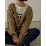 シンプルながらもこなれた印象に 起毛モヘアタッチルーズニットカーディガン トップス | Re:EDIT | 詳細画像3