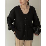 シンプルながらもこなれた印象に 起毛モヘアタッチルーズニットカーディガン トップス | Re:EDIT | 詳細画像5