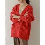 シンプルながらもこなれた印象に 起毛モヘアタッチルーズニットカーディガン トップス | Re:EDIT | 詳細画像6