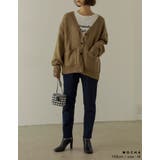 シンプルながらもこなれた印象に 起毛モヘアタッチルーズニットカーディガン トップス | Re:EDIT | 詳細画像10