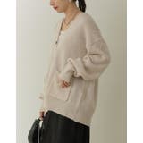 シンプルながらもこなれた印象に 起毛モヘアタッチルーズニットカーディガン トップス | Re:EDIT | 詳細画像21