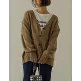 シンプルながらもこなれた印象に 起毛モヘアタッチルーズニットカーディガン トップス | Re:EDIT | 詳細画像25