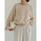 ベージュ(004) | 裏毛ワンポイント刺繍スウェットプルオーバー | Re:EDIT