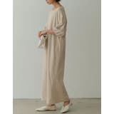 汗じみを気にせずお洒落を楽しめるロングワンピ ランタンスリーブマキシワンピース | Re:EDIT | 詳細画像13