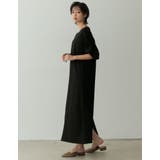 汗じみを気にせずお洒落を楽しめるロングワンピ ランタンスリーブマキシワンピース | Re:EDIT | 詳細画像9