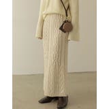 シーズンムード高まるケーブル編みが魅力 ケーブル編みニットナロースカート スカート | Re:EDIT | 詳細画像3