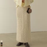 シーズンムード高まるケーブル編みが魅力 ケーブル編みニットナロースカート スカート | Re:EDIT | 詳細画像1