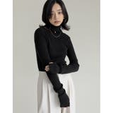 [販売枚数5万枚突破！]指穴リブニットタートルネックトップス | Re:EDIT | 詳細画像10 