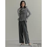 [低身長/高身長/大きいサイズ有]裏微起毛ツータックワイドパンツ | Re:EDIT | 詳細画像32 