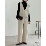 [低身長/高身長サイズ有]ツイードライクVネックオールインワン | Re:EDIT | 詳細画像6 