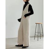 [低身長/高身長サイズ有]ツイードライクVネックオールインワン | Re:EDIT | 詳細画像7 