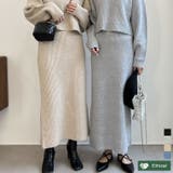 ふんわりMIXカラーが魅力のきれいめニットスカート | Re:EDIT | 詳細画像1