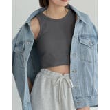 チャコールグレー(006) | コットンリブカップ付きアメスリショート丈タンクトップ | Re:EDIT