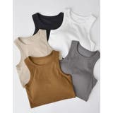 コットンリブカップ付きアメスリショート丈タンクトップ | Re:EDIT | 詳細画像2