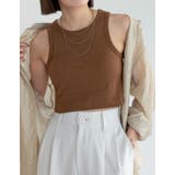 コットンリブカップ付きアメスリショート丈タンクトップ | Re:EDIT | 詳細画像5