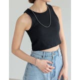 コットンリブカップ付きアメスリショート丈タンクトップ | Re:EDIT | 詳細画像7