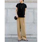 着回し力に優れたモードカジュアルな1枚 モックネックフレンチスリーブTシャツ | Re:EDIT | 詳細画像16