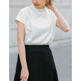 着回し力に優れたモードカジュアルな1枚 モックネックフレンチスリーブTシャツ | Re:EDIT | 詳細画像3