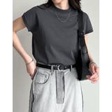 [UVカット][接触冷感][紫外線対策]モックネックフレンチスリーブTシャツ | Re:EDIT | 詳細画像4 