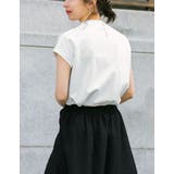 着回し力に優れたモードカジュアルな1枚 モックネックフレンチスリーブTシャツ | Re:EDIT | 詳細画像9