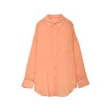 オレンジ(015) | シアー×ストライプのトレンドシャツ シアーストライプシャツ トップス | Re:EDIT