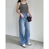 スクエアネックフライスリブボーダータンクトップ | Re:EDIT | 詳細画像25