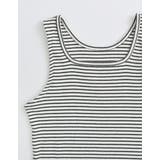 スクエアネックフライスリブボーダータンクトップ | Re:EDIT | 詳細画像26