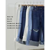 ルーズなシルエットが旬のモードスタイルに コットンロールアップデニムパンツ パンツ | Re:EDIT | 詳細画像2